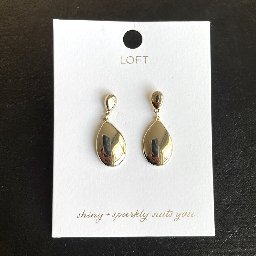 LOFT Gold Teardrop Stud Earrings